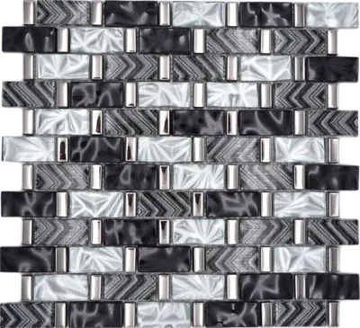 Produktbild von Mosani MOS83-MW10, Mosaik, Keramik, Schwarz, Grau, Silber, Drinnen, Rechteck, 300 mm