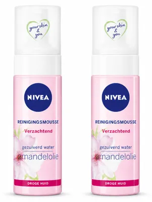 Productafbeelding van 2 x NIVEA Essentials Kalmerende Reinigingsmousse - voor droge en gevoelige huid - 150 ml - Voordeelverpakking - 2 stuks