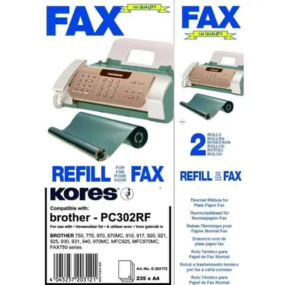 Produktbild von Kores G2031T2, 240 Seiten, Brother Fax 910,920,930, Fax-Farbband, 2 Stück(e)