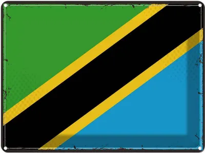 Produktbild von vianmo Blechschild 30x40 cm Tansanias Retro Tanzania Flagge Fahne Wappen