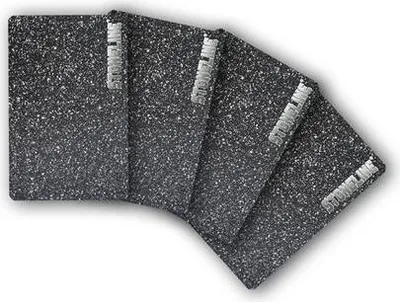 A set of four Stoneline cutting boards fanned out on a white background.