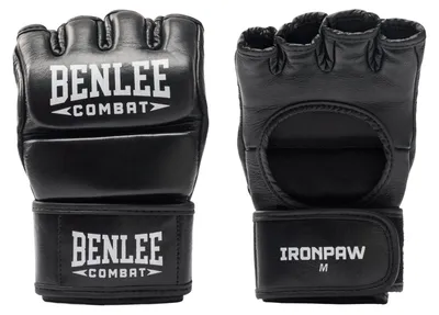 Produktbild von Leder MMA Kampfhandschuhe IRONPAW Black/White L BENLEE