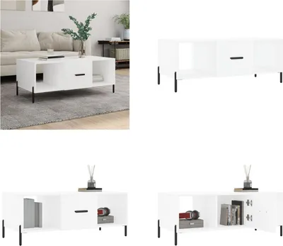 Obrázek produktu pro vidaXL Konferenční stolek bílý 102x50x40 cm materiál na bázi dřeva - Konferenční stolek - Konferenční stolky - Odkládací stolek - Rozkládací stolek