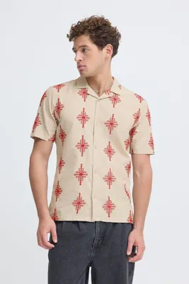Produktbild von Casual Friday CFLeopold Herren Kurzarmhemd Hemd Herrenhemd 100% Baumwolle Regular Fit