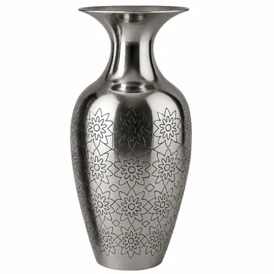 Produktbild von Dekovase Metall Vase Amphore Metallvase Tischvase Tischdeko Dekovase Silber