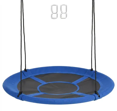 Produktbild von Nestschaukel, wetterfest, bis 100 kg, längenverstellbare Seile, Φ110 cm, Blau