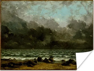 Produktbild von MuchoWow® Poster Das Meer - Gemälde von Gustave Courbet 160x120 cm - Foto Plakat