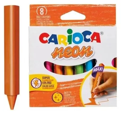 Produktbild von CARIOCA Maxi-Wachsmalstifte in Neonfarben, 8 Farben