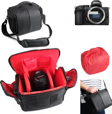 Produktbild von K-S-Trade Kompatibel mit Nikon Z 50 Kameratasche Fototasche Schultertasche Zubehör Tasche einteilbare Trennwänden für Systemkamera, DSLR DSLM SLR,