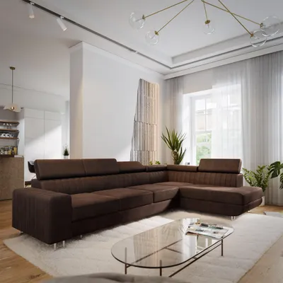 Produktbild von Masseno Ecksofa HESTION mit Schlaffunktion L-Form, Sofa mit Bettkasten, Wohnzimmersofa, Couch, Soffa, Bettsofa, Couchgarnitur- Braun, MONOLITH 29