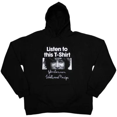Immagine prodotto di Felpa con cappuccio John Lennon Unisex: Listen To This, media, nero