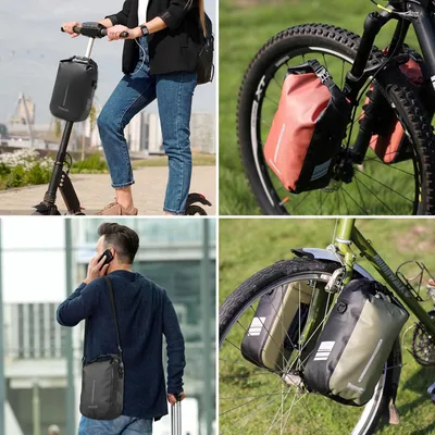 Productafbeelding van Famanu fietstas, waterdicht, met snelsluitingsadapter - 6 liter, stuurzak voor fiets en scooter
