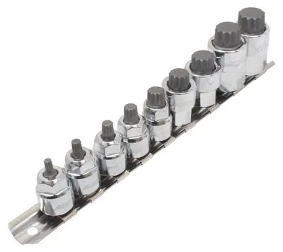 Obrázok produktu pre Sada XZN nástrčných hlavíc s bitom - kľúčov, M4 - M18, 3/8'' - 1/2'', 9ks
