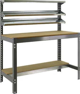 Produktbild von PROREGAL Werkbank BUFFALO mit Frontablage | HxBxT 84x90x61cm | Traglast 400kg | Grau