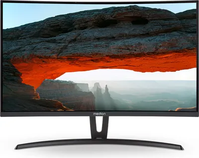 Produktbild von MEDION P52720 (MD 22020) 68,6 cm (27 Zoll) Full HD Curved Monitor (16:9, integrierte Lautsprecher, HDMI, DVI-D, VGA, mehrsprachiges Menü) schwarz