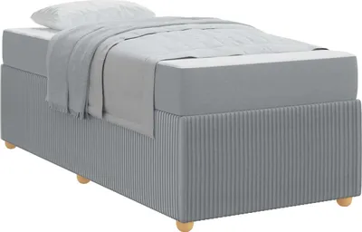 Zdjęcie produktu dla Ramka łóżka z materacem Jasnoszary 90 x 190 cm tkanina