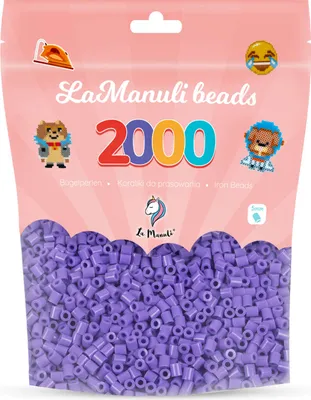 Produktbild von La Manuli 2000 Midi Bügelperlen Violette Ø 5 mm Perlen Steckperlen Beads