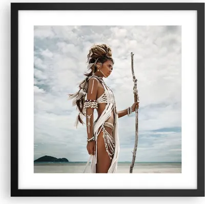 Produktbild von Gerahmtes Poster - Schwarzer Rahmen - Brennen Mann Frau - 40x40 cm - Wand Bild - Wanddeko - Wandbilder - Kunstposter - Wandposter - Bilderrahmen - Bilder - Kunstdruck - Wandbild - P2BAC40x40-4275