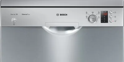 Produktbild von Bosch SMS25AI05E, Freistehend, Standardgröße (60 cm), Edelstahl, Edelstahl, Tasten, Drehregler, 1,75 m