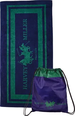 Zdjęcie produktu dla Ręcznik plażowy Harvey Miller Polo Club 140 x 70 z torbą sportową