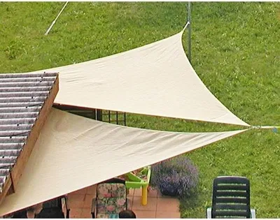 Obrázok produktu pre Slnečná plachta 3,6 x 3,6 x 3,6 m, krémovo biela, vodoodpudivá
