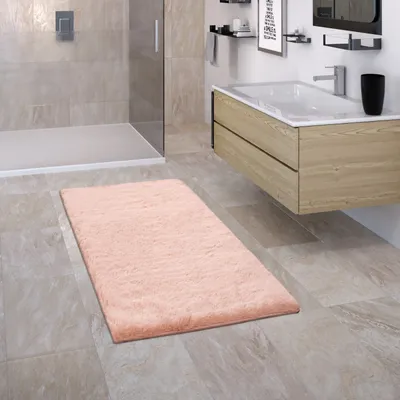 Produktbild von Badezimmerteppich Badematte Badteppich Rutschfest Flauschig Waschbar Einfarbig Grösse 60x100 cm