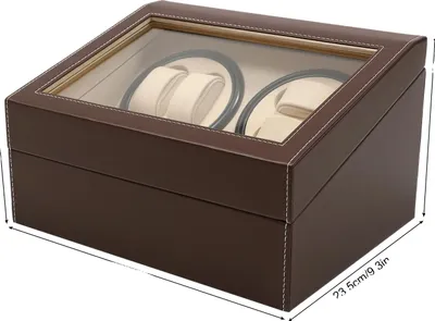 Image de Remontoir pour montres, 10 compartiments de rangement, fonctionnement silencieux, marron