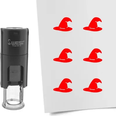 Produktbild von CombiCraft Selbstfärbender Stempel 'Hexenhut' in der Farbe Rot, Ø10mm