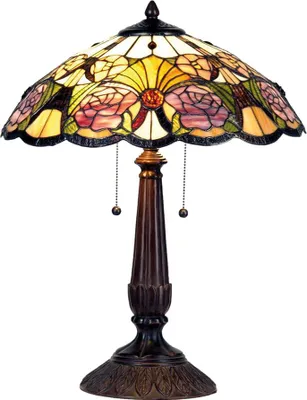 Produktbild von Clayre & Eef Tiffany Tischlampe Ø 44x57 cm Gelb Grün Glas Blumen