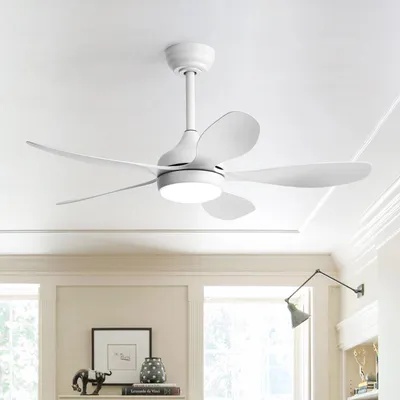 Produktbild von Sofucor Deckenventilator mit Licht, DC, 107 cm, 5 ABS-Flügel, Weiß