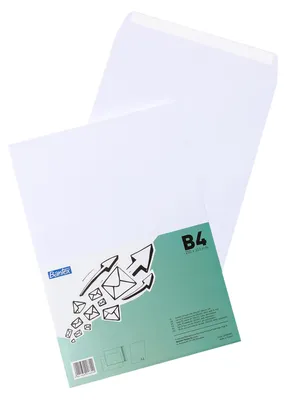 Productafbeelding van Bantex verzendhoezen, formaat B4, wit (50 stuks) - groot formaat, 250 x 353 mm, 100 g/m² dikte
