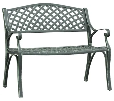Zdjęcie produktu dla Ławka ogrodowa z odlewanego aluminium - 102 cm - zielona - dwuosobowa