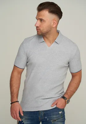 Produktbild von CARISMA Herren Poloshirt CRMANAUS Rippstrick Kurzarm Polo T-Shirt