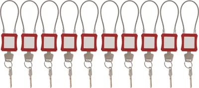 Zdjęcie produktu dla 10 zestawów blokad Lockout Tagout z kluczem, kłódka elektryczna ze stali nierdzewnej do konserwacji sprzętu