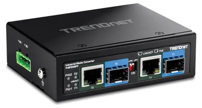 Productafbeelding van TrendNet TI-BF22SFP TRENDnet 2-Port Industrial SFP to Gigabit PoE++ Media Conv.