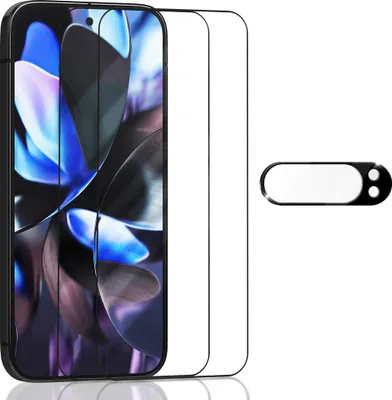 Zdjęcie produktu dla 2-pak ochraniaczy ekranu i 1-pak ochraniaczy obiektywu dla Google Pixel 9 Pro wykonanych ze szkła hartowanego 9H