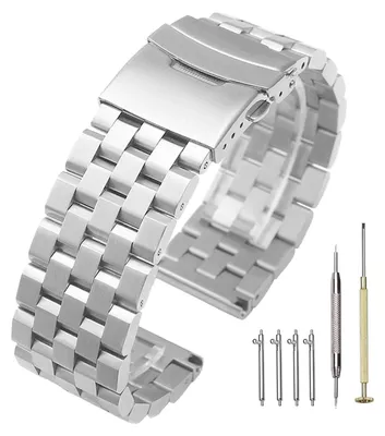 Obrázok produktu pre Luxusný nerezový remienok s dizajnovými skrutkami, dostupné šírky: 20 mm, 22 mm, 24 mm