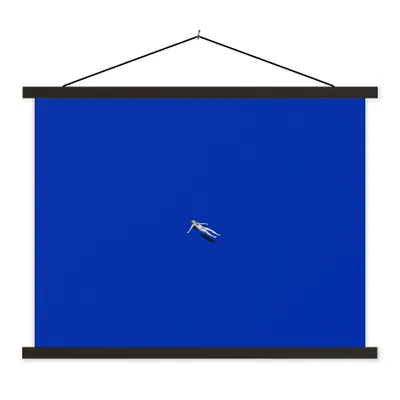 Produktbild von MuchoWow® Textilposter Vintage - Blau - Frau 150x113 cm mit holzfarbenen Rahmen - Poster