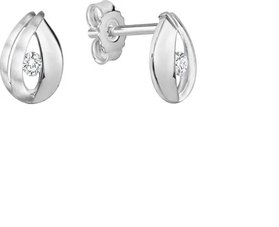 Produktbild von V Ohrstecker 925/- Sterling Silber matt7glanz Zirkonia