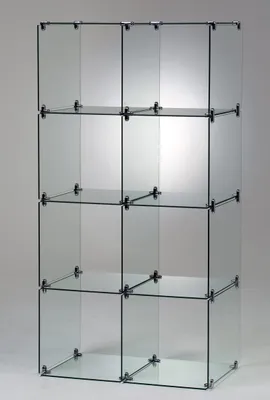 Produktbild von Selbstbauvitrine SB02 - mit 8 Fächern, Fachgröße 40x40x40 cm / mit Rückwand