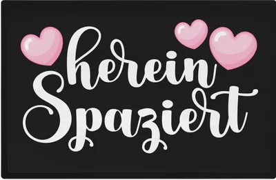 Produktbild von Trendation - Hereinspaziert Fußmatte mit Spruch Herzen Geschenk Herein Spaziert Außen Innenbereich 60x40 cm