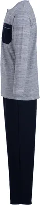 Produktbild von Kuscheliger Hausanzug Langarm - Unifarben, Farbe:navy, Größe:XL