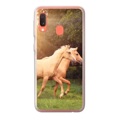 Produktbild von MuchoWow® Handyhülle Schutzhülle Hülle für Samsung Galaxy A20e Pferde - Wald - Sonne Silikon Softcase Handy Hülle - Abdeckung