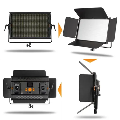 Zdjęcie produktu dla Walimex pro ściemnialna lampa powierzchniowa LED 150W dwukolorowa + gniazda baterii światło wideo i światło fotograficzne Niova 150-F, 3,200-5,600K, 15,000LM światło studyjne i mobilne ciągłe światło strumieniowe + pilot zdalnego sterowania 23092 (1023092)
