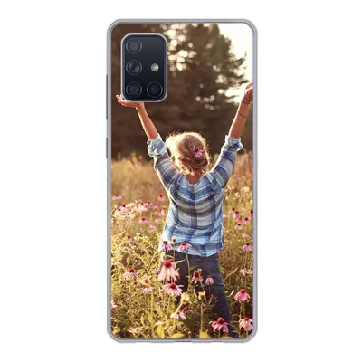 Produktbild von MuchoWow® Handyhülle Schutzhülle Hülle für Samsung Galaxy A51 5G Frau - Blumen - Frühling Silikon Softcase Handy Hülle - Abbildung
