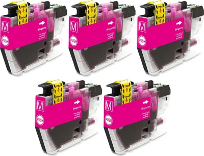 Produktbild von 5 x kompatible Druckerpatrone LC-3213 BK Magenta für Brother DCP-J572 DW, DCP-J772 DNW, DCP-J772 DW, DCP-J774 DW, MFC-J491 DW, MFC-J497 DW, MFC-J890 DW, MFC-J895 DW