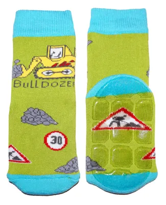Produktbild von Kinder ABS-Socken aus Baumwolle Bulldozer Grün Größe 23-26