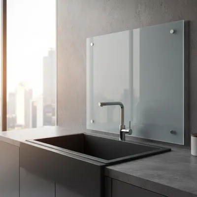 Immagine prodotto di alzatina da cucina in vetro di sicurezza temperato da 6 mm 120x60CM Alzatina da cucina piastrellata in vetro smerigliato