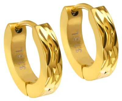 Produktbild von Creolen aus Chirurgenstahl, goldfarben/roségoldfarben/schwarz/silberfarben, 1mm Stabstärke, 9mm Ø, 3mm Breite, PVD-beschichtet