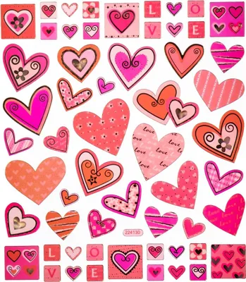 Immagine prodotto di Adesivi decorativi a forma di cuore 57 pezzi